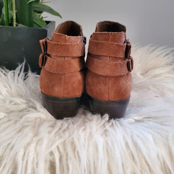 Sam Edelman Brown Suede Petal Booties Ankle Boots 7 - Picture 4 of 11